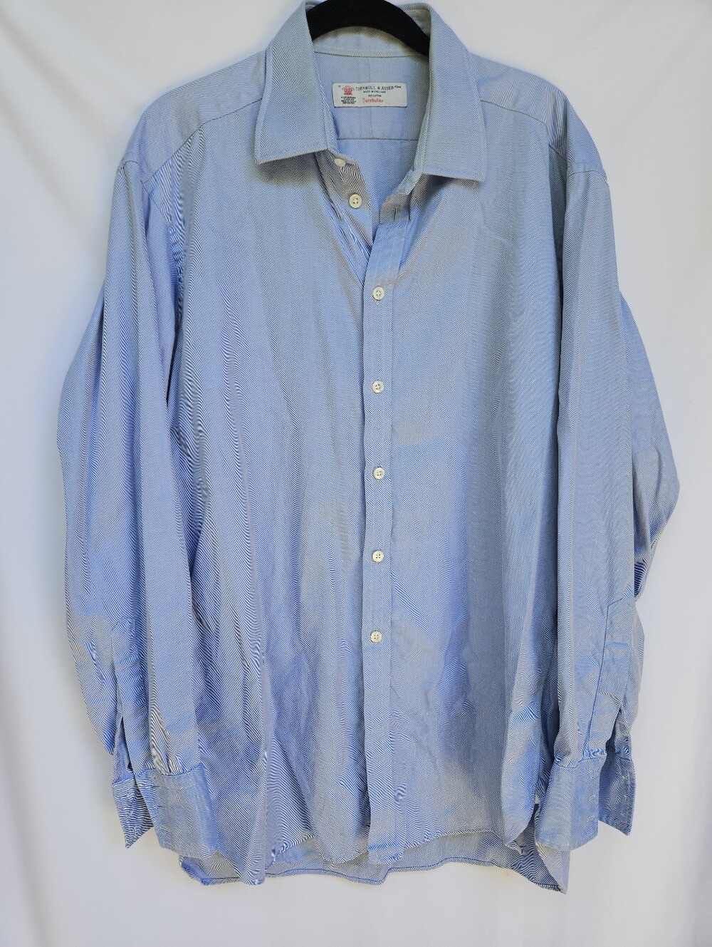 Turnbull & Asser Textured Cotton Long Sleeve Dress Shirt Spread Collar Woven